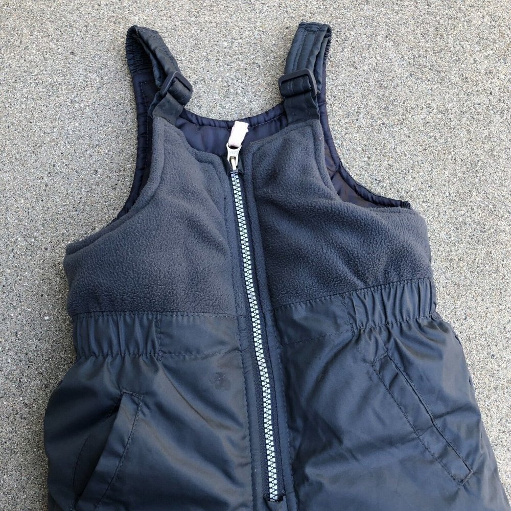 OSHKOSH B'GOSH Baby Toddler 18M Overalls One Piece Fleece Winter Insulated Grey  - Picture 3 of 6